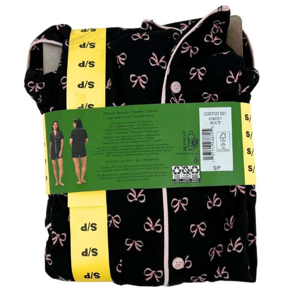 Kate Spade Women's Black Bow Summer Pyjama Set: 2 Pieces / Various Sizes - Picture 2 of 4